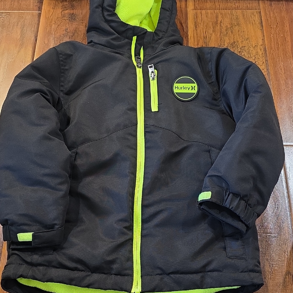 Hurley Dark Jacket with Bright Green Highlights